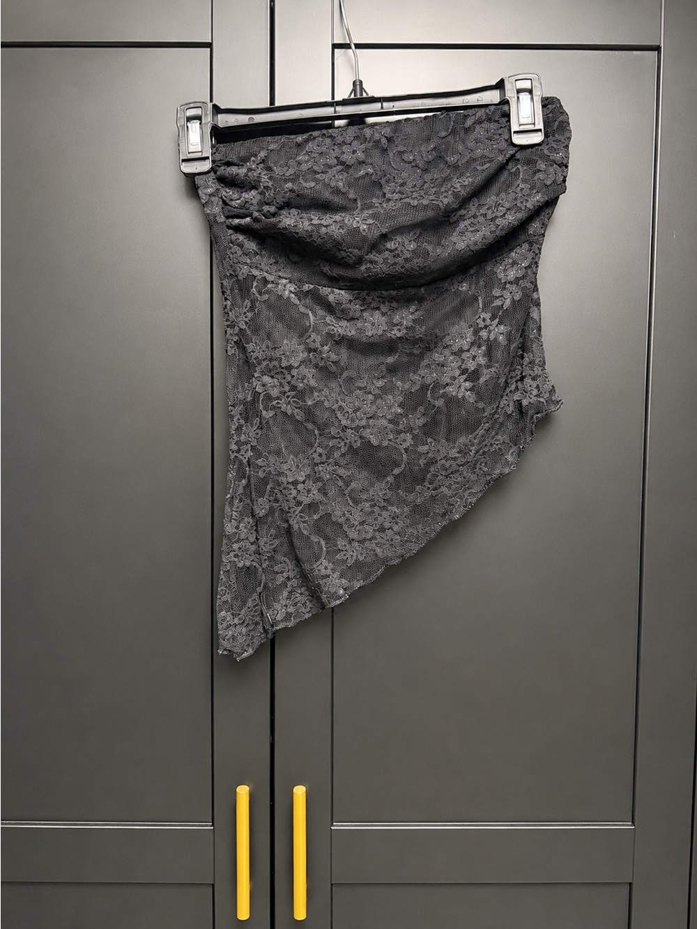 Asymmetrical Lace shirt - Black